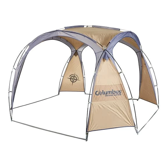 Gazebo Columbus Outdoor Shadow Shelter Marrone Grigio 4 Gazebo Columbus Outdoor Shadow Shelter Marrone Grigio - immagine 2