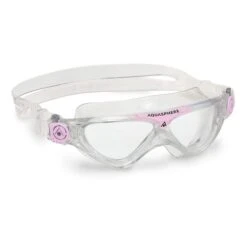 Occhialini Aqua Sphere Vista Bianco Rosa Pastello Con Lenti Trasparenti Bambini