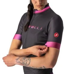Maglia Castelli Gradient Manica Corta Nero Chiaro Rosa Donna -Negozio All Aperto ca 4521050 085 004