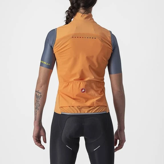 Gilet A Vento Castelli Perfetto RoS 2 Rosso Corsa GORE-TEX INFINIUM™ Arancione Opaco Donna 4 Gilet A Vento Castelli Perfetto RoS 2 Rosso Corsa GORE-TEX INFINIUM™ Arancione Opaco Donna - immagine 2
