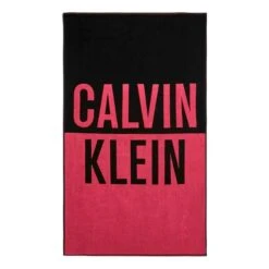 Asciugamano Calvin Klein Beach Big Logo Rosa Nero