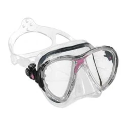 Maschera Da Sub Cressi Evo Big Eyes Bianco Rosa Nero Con Lenti Trasparenti