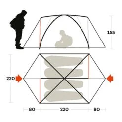 Tenda Da Campeggio Ferrino Lhotse 4 Arancione Scuro Arancione Chiaro -Negozio All Aperto frn 99069laafr 003