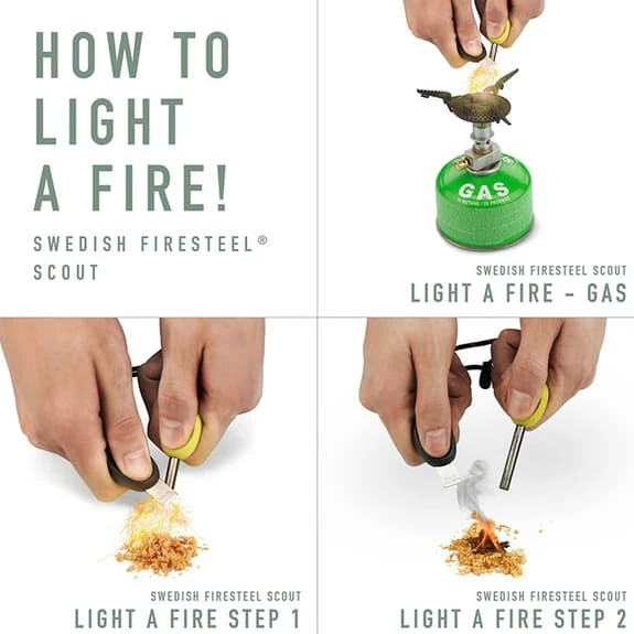 Acciarino Light My Fire Swedish FireSteel BIO Scout 2in1 Marrone 4 Acciarino Light My Fire Swedish FireSteel BIO Scout 2in1 Marrone - immagine 2