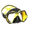 Maschera Da Sub Mares X-Vision Ultra Liquidskin Nero Giallo Con Lenti Trasparenti