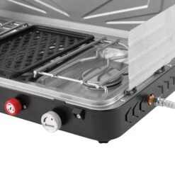 Cucina + Griglia Portatile Outwell Rukutu 2 Fornelli Grigio Argentato -Negozio All Aperto ot 651163 004