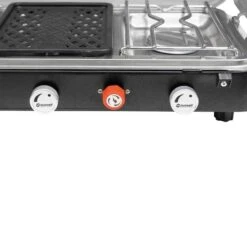 Cucina + Griglia Portatile Outwell Rukutu 2 Fornelli Grigio Argentato -Negozio All Aperto ot 651163 005