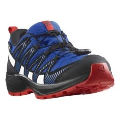 Scarpe Salomon XA Pro V8 ClimaSalomon Waterproof Blu Elettrico Rosso Bambini