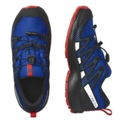 Scarpe Salomon XA Pro V8 ClimaSalomon Waterproof Blu Elettrico Rosso Bambini -Negozio All Aperto slm l47126200 006