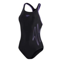Costume Speedo Hyperboom Placement Racerback Nero Lilla Donna