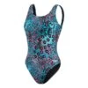 Costume Speedo Allover Deep U-Back Nero Blu Rosa Donna -Negozio All Aperto so 8 12369g739 001