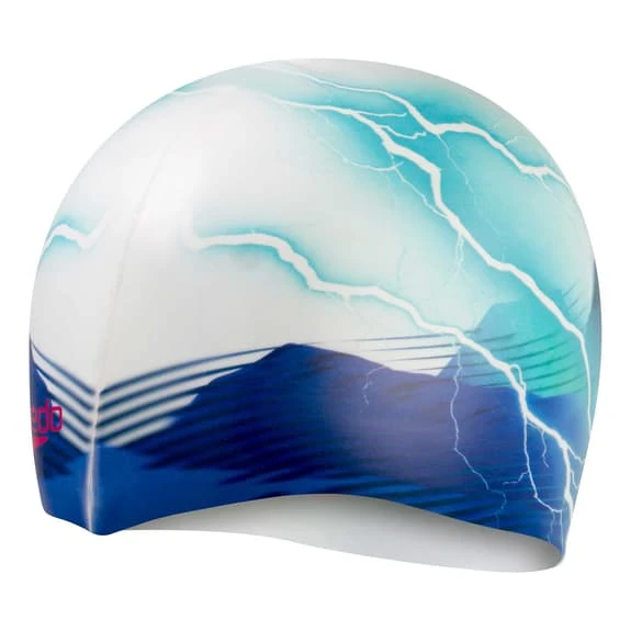 Cuffia Speedo Digital Print Bianco Blu Marino Verde 4 Cuffia Speedo Digital Print Bianco Blu Marino Verde - immagine 2