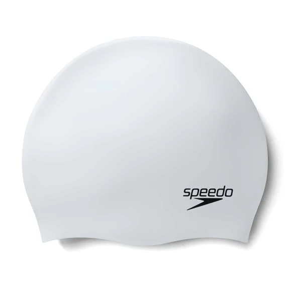 Cuffia Speedo Plain Moulded Silicone Bianco Nero 3 Cuffia Speedo Plain Moulded Silicone Bianco Nero