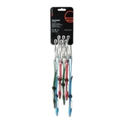 Pacco 6 Rinvii Express Wild Country Wildwire Trad Argento Rosso Azzurro