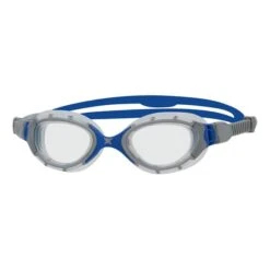 Occhialini Zoggs Predator Flex Small Fit Grigio Blu Con Lenti Trasparenti Bianco